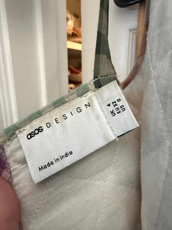 ASOS quilted patchwork tiered mini dress - Picture 7 of 7